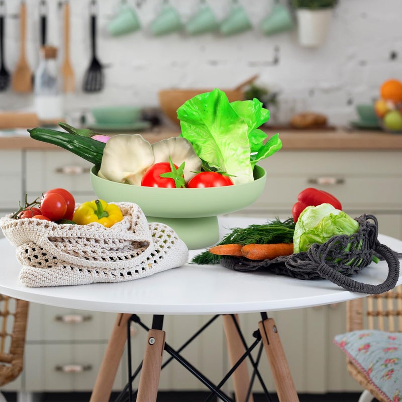Green Modern Fruit Basket and Decorative Centerpiece Bowl for Kitchen Counter and Dining Table - Image 5