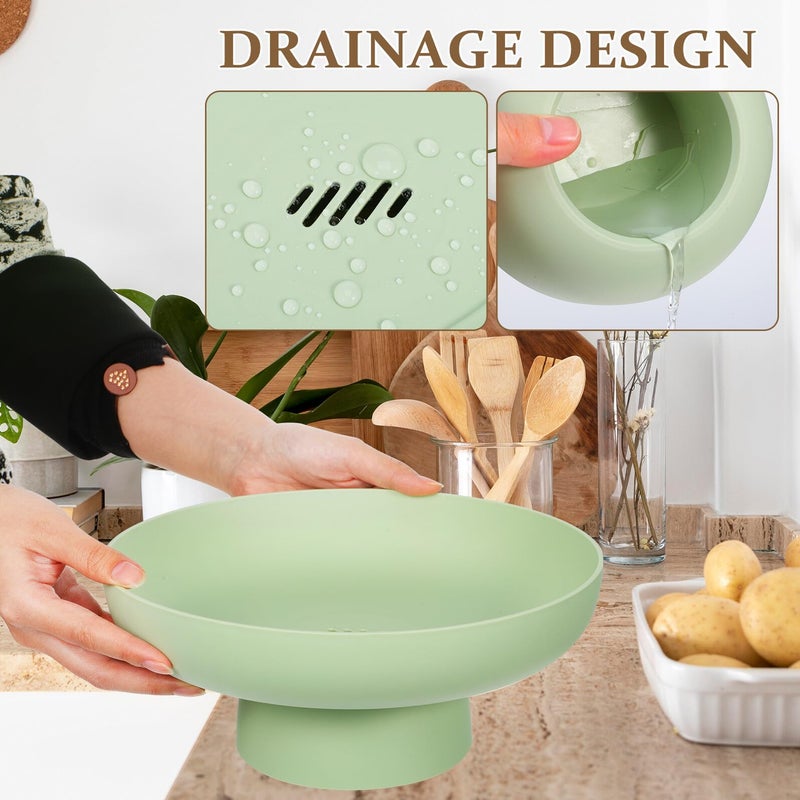 Green Modern Fruit Basket and Decorative Centerpiece Bowl for Kitchen Counter and Dining Table - Image 4