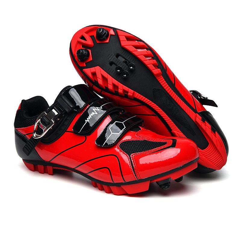 Generic Cross-border Outdoor Cycling Shoes Four Seasons Mens and Womens Road Bike Power Lock Shoes Hard Sole Mountain Bike Sports Shoes 569 Red Mountain 