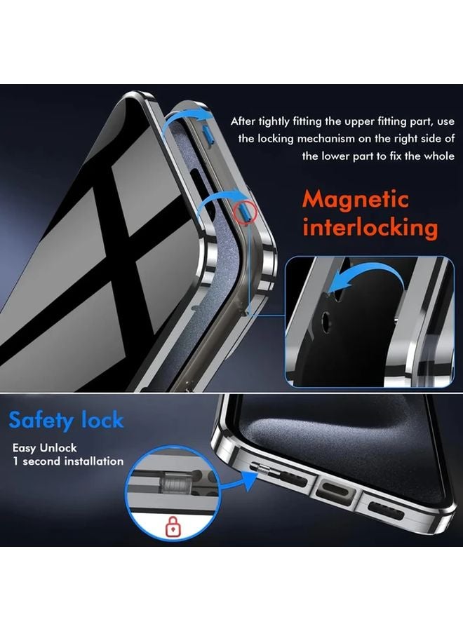 Golden Magnetic Privacy Case For iPhone 16 Pro Max With Lock Card Holder - Image 3