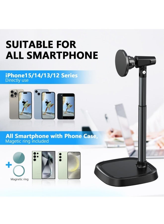 Generic - Magnetic Phone Desk Stand, Compatible with MagSafe for iPhone 15, 14, 13, 12 Pro Max Plus, MagSafe Case, All Smartphones, Height, Angle Adjustable iPhone Stand - Image 1