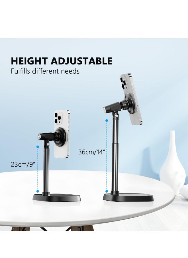 Generic - Magnetic Phone Desk Stand, Compatible with MagSafe for iPhone 15, 14, 13, 12 Pro Max Plus, MagSafe Case, All Smartphones, Height, Angle Adjustable iPhone Stand - Image 1
