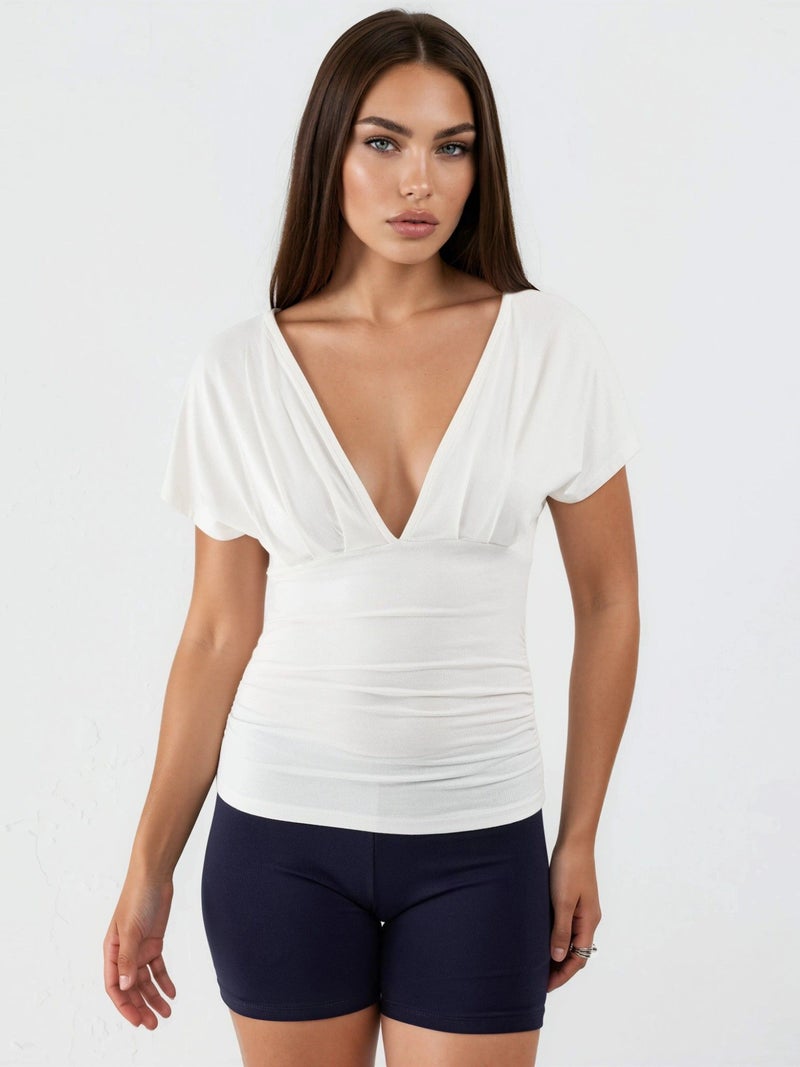 BUSEM V-Neck Tie Detail Blouse - Image 5