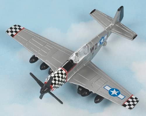 Hot Wings Planes P-51 Mustang with Connectible Runway,Silver - Image 3
