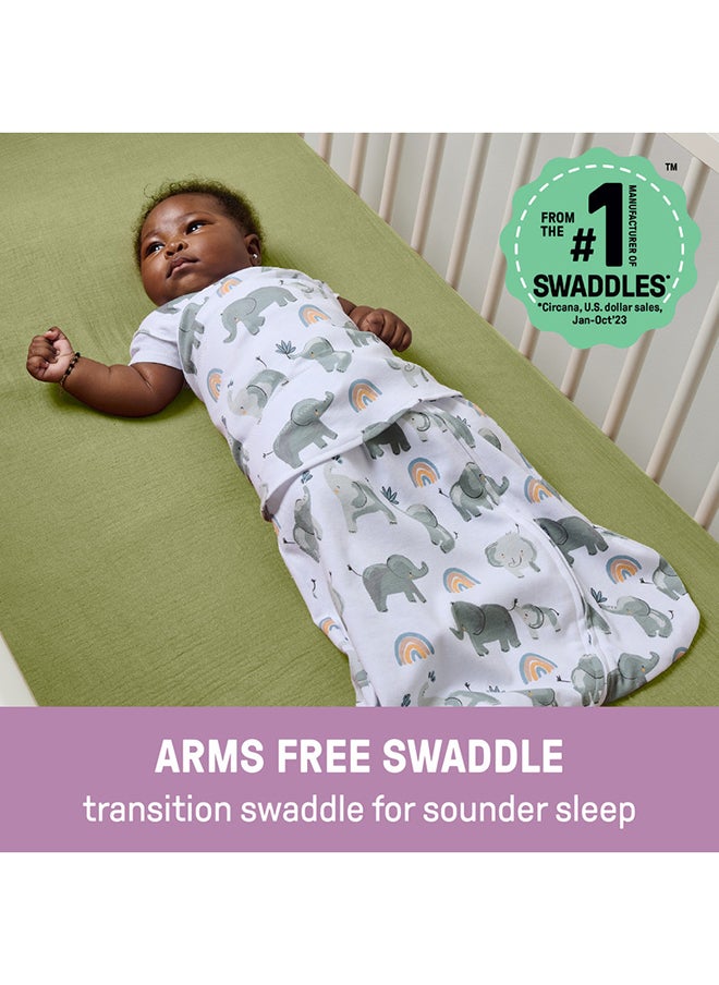 SwaddleMe Summer Infant by Ingenuity Arms Free Convertible Swaddle - Luna, 3 - 6 Months  - Image 2