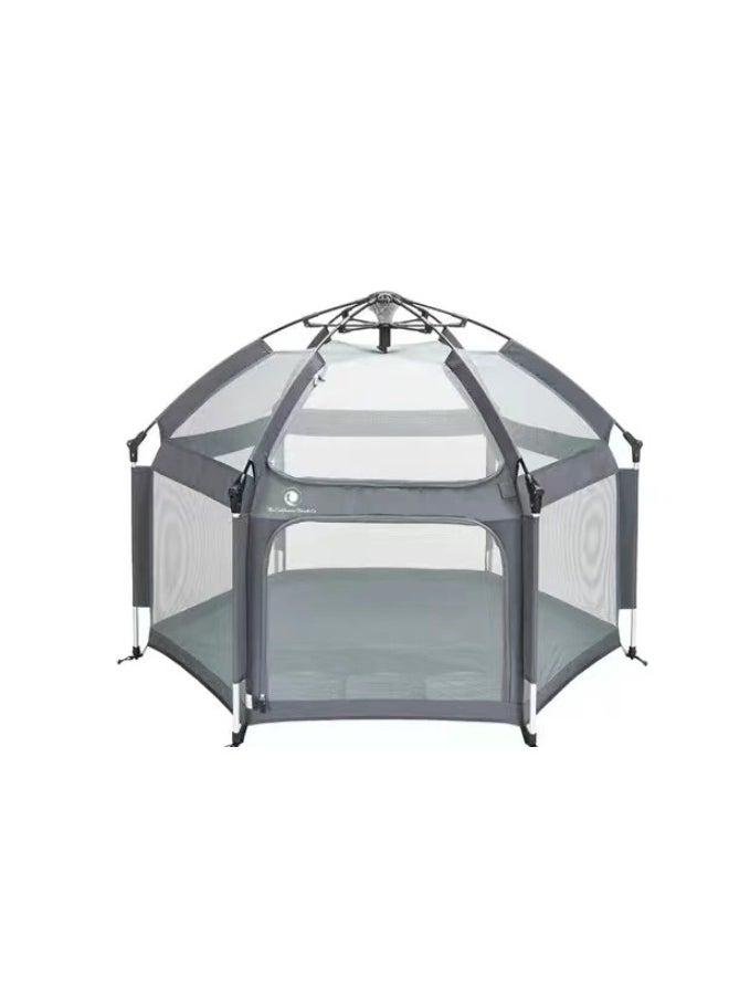 Portable Folding Baby Playpen, Large Lightweight Playpen, Indoor Outdoor Play Yard Crib for Kids grey- T121215  - Image 3