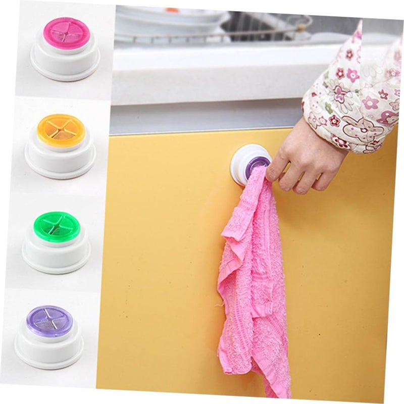 2 Sets Super Strong Self Adhesive Hooks Round Towel Holder 4 Pieces Each For Kitchen Bathroom Laundry Room - Image 4
