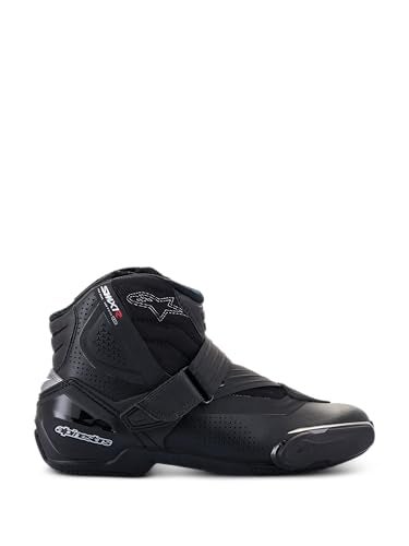 Alpinestars Mens SMX1 R V2 Vented Motorcycle Boots Short Riding Boots CECertified 45 BlackBlack - Image 1