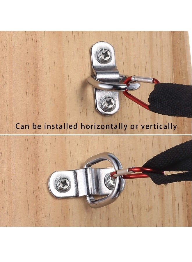 D Rings Tie Downs, 6 PCS Galvanized Iron Heavy Duty Tie Down Straps Ring, with Mounting Bracket and Screw - Image 2