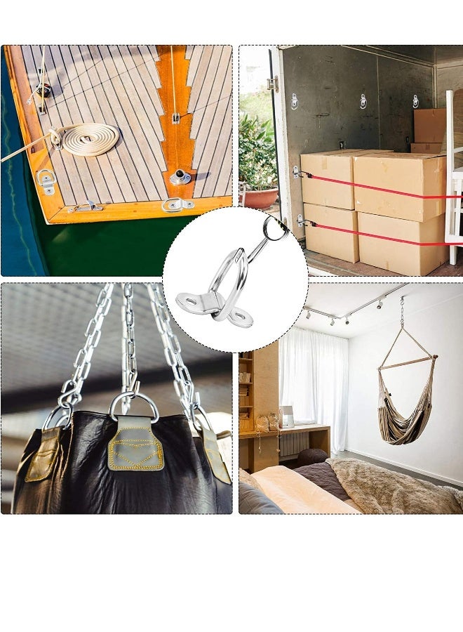 D Rings Tie Downs, 6 PCS Galvanized Iron Heavy Duty Tie Down Straps Ring, with Mounting Bracket and Screw - Image 3