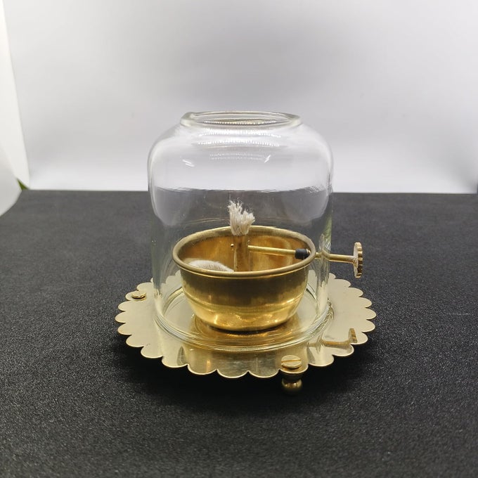 BRASS AKHAND JYOT DIYA WITH WICK LIFTING SCREWER FOR HOME DECORATION FESTIVAL POOJA DIWALI POOJA DIYA 10 CM HEIGHT 150ML OIL CAPACITY REGULAR SIZE