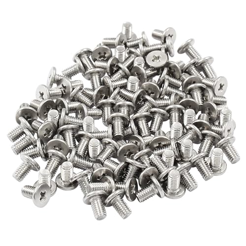 PHITUODA 100pcs M3 x 5mm Round Flat Head Machine Screws, 304 Stainless Steel Phillips Cross Drive Screw Hardware Fastener Bolts - Image 1