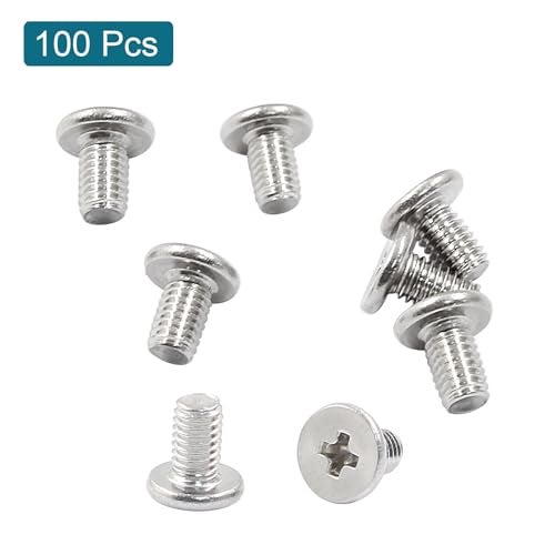 PHITUODA 100pcs M3 x 5mm Round Flat Head Machine Screws, 304 Stainless Steel Phillips Cross Drive Screw Hardware Fastener Bolts - Image 2
