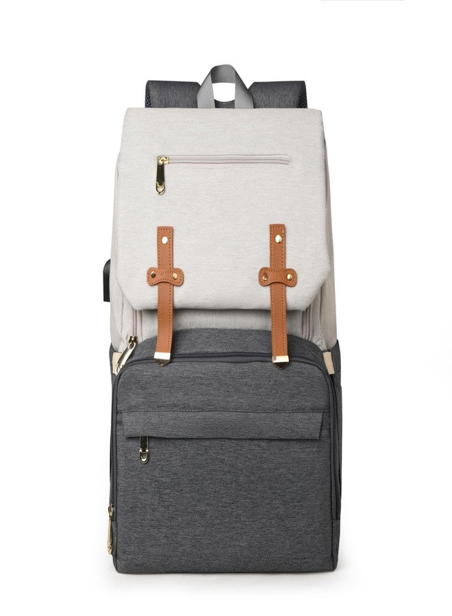 Winnies Diaper Bag for Mothers for Travel | Baby Diaper Bag Backpack for Travelling | Insulated & Waterproof Diaper Backpack | Maternity Bag for Mother and Baby (White/Grey) - Image 1