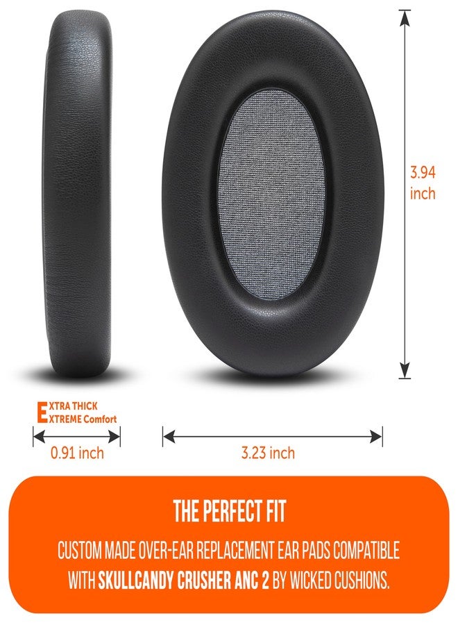 WC PadZ Crusher ANC 2 - Premium Replacement Earpads for Skullcandy Crusher ANC 2 On-Ear Headphones by Wicked Cushions | Enhanced Comfort & Sound Isolation | Black - Image 5