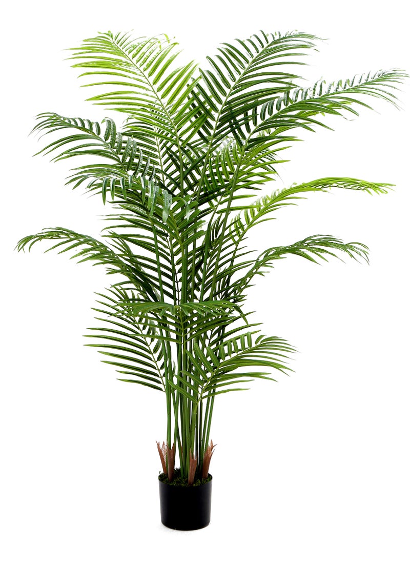 MAMATOONS 180CM Tall Artificial Palm Areca Tree Artificial Plant with Green Moss in Black Pot Realistic Faux Indoor Outdoor Decorative Plant for Home Office Living Room and Patio  - Image 1