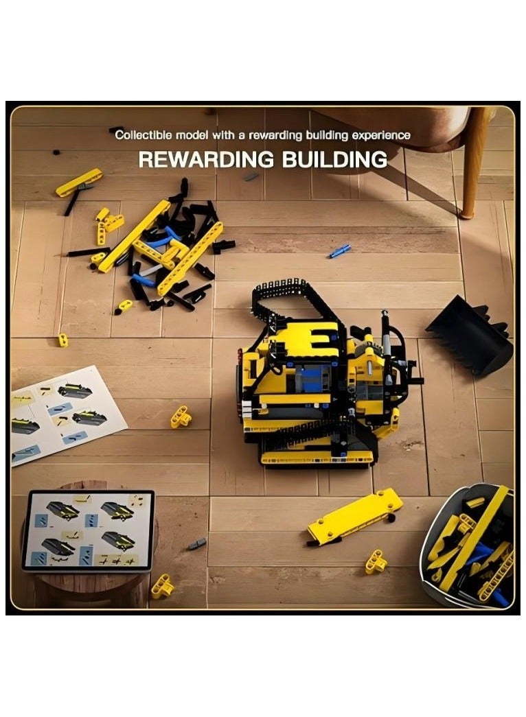 mould king 13014S technology remote control excavator building block module, crawler bulldozer building parts, STEM building block model kit, children's building block toys, boy/girl gifts (514 pieces) 8+  - Image 4