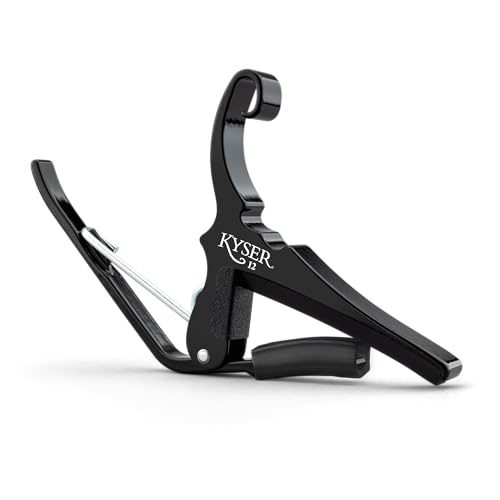 Kyser Musical Products QuickChange Guitar Capo KG12BA Black For Twelve String Guitars Made in USA Quality Strong Lightweight Quick Easy Key Changes Innovative Perfect Fit for 12 Strings - Image 1