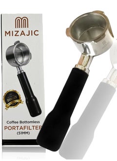 51mm Bottomless Portafilter for Homix Edoolffe, Saachi, Ariete Coffee Machines with Stainless Steel Replacement Filter Basket and ABS Handle