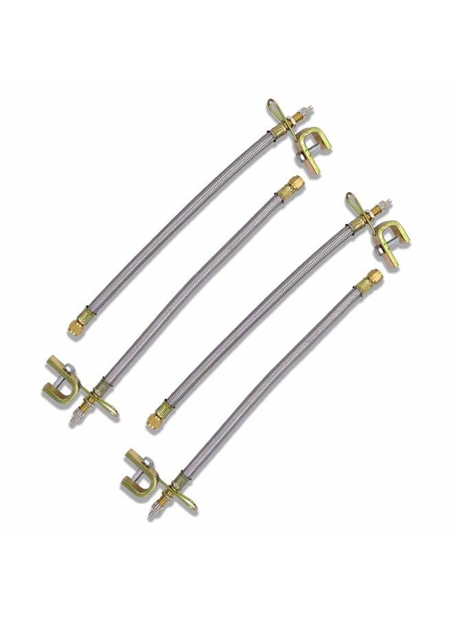 CKAuto 4 pcs 12"/300mm Metal Valve Stem Extenders, Universal Valve Stem Extensions Made of EPDM Rubber, fit for Heavy Vehicles, Silver - Image 1