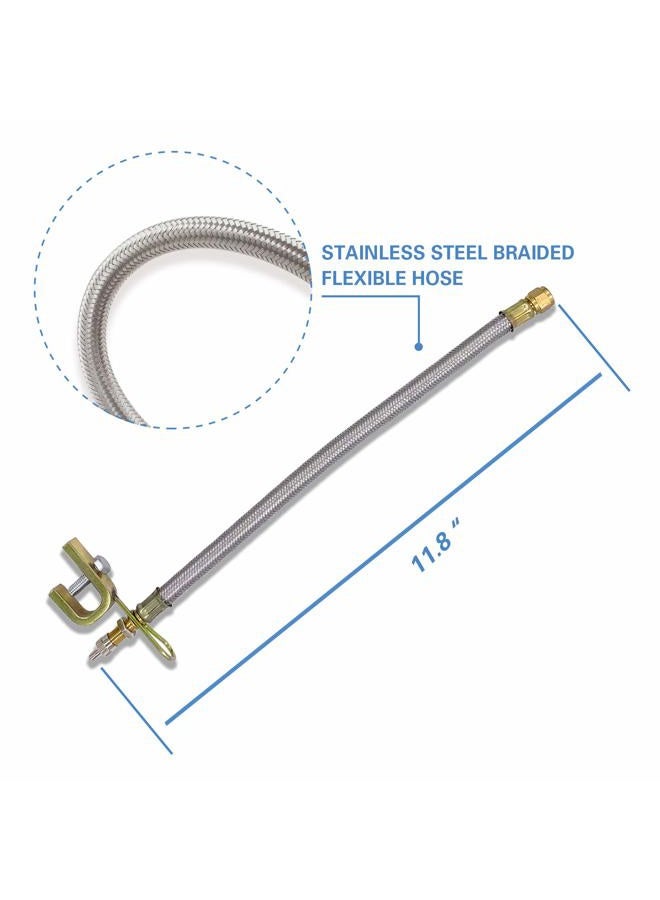 CKAuto 4 pcs 12"/300mm Metal Valve Stem Extenders, Universal Valve Stem Extensions Made of EPDM Rubber, fit for Heavy Vehicles, Silver - Image 4