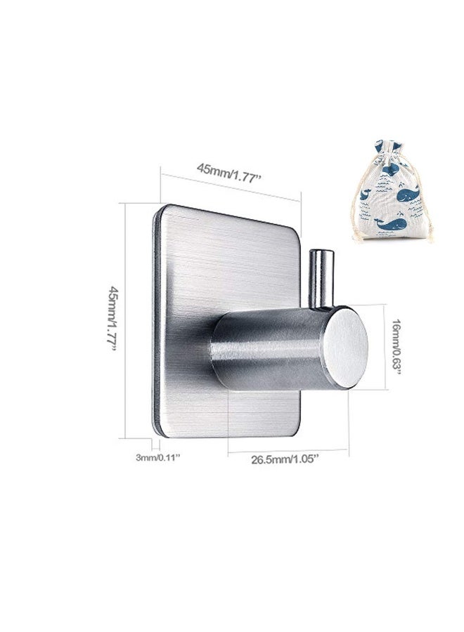 خطافات ذاتية، عبوة 4 قطع من خطافات الحائط المصنوعة من الفولاذ المقاوم للصدأ لتعليق القبعات في المطبخ، الحمام، المكتب، أو الخزانة - مضادة للماء، لا تحتاج إلى تثقيب، فقط غراء - Image 5