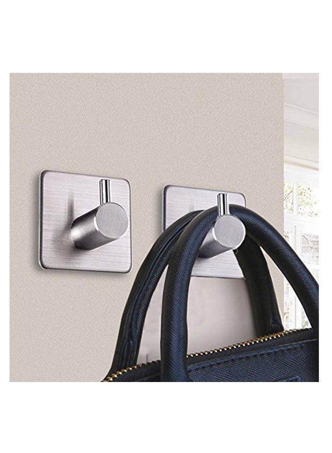 خطافات ذاتية، عبوة 4 قطع من خطافات الحائط المصنوعة من الفولاذ المقاوم للصدأ لتعليق القبعات في المطبخ، الحمام، المكتب، أو الخزانة - مضادة للماء، لا تحتاج إلى تثقيب، فقط غراء - Image 4