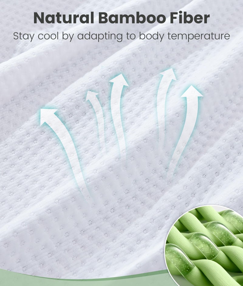 SINWEEK 2 Inch Memory Foam Mattress Topper Twin Size with Breathable Bamboo Cover, Pressure Relief Mattress Pad to Revitalize Old or Sagging Single Beds, Non-Slip and Machine Washable for Easy Care - Image 3