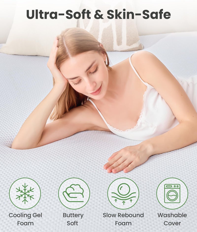 SINWEEK 2 Inch Memory Foam Mattress Topper Twin Size with Breathable Bamboo Cover, Pressure Relief Mattress Pad to Revitalize Old or Sagging Single Beds, Non-Slip and Machine Washable for Easy Care - Image 5