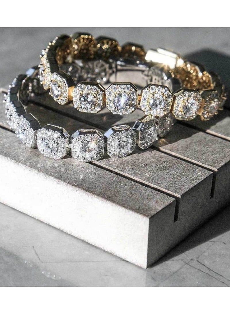 Mark Fairwhale Men's Zircon Bracelet Fashion Brand Personalized Width 10mm  - Image 3