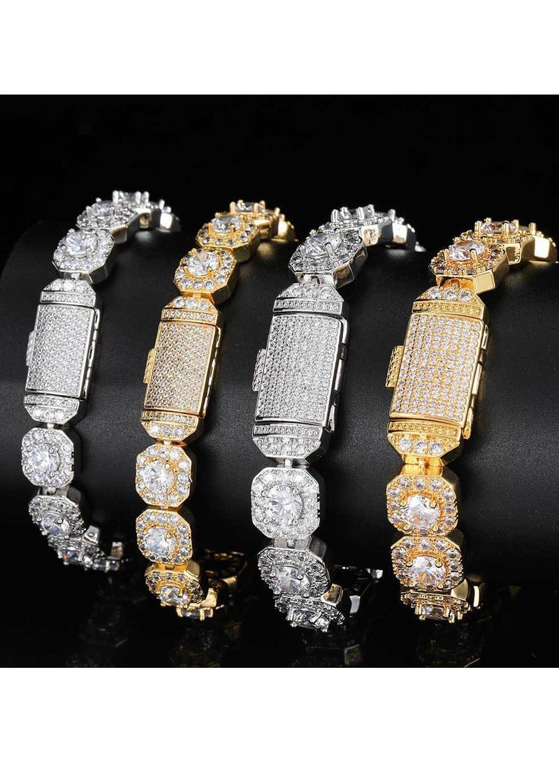 Mark Fairwhale Men's Zircon Bracelet Fashion Brand Personalized Width 10mm  - Image 4