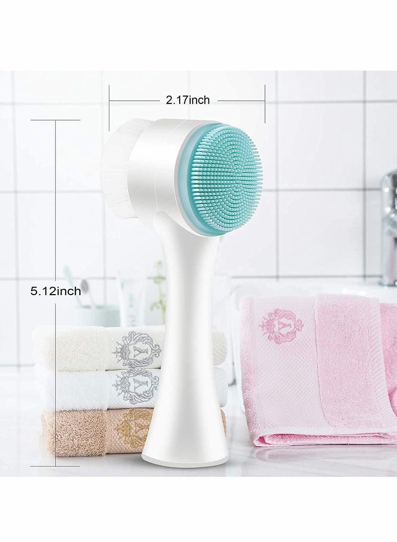 Silicone Double-headed Manual Facial Cleansing Brush Set (2 Pieces)