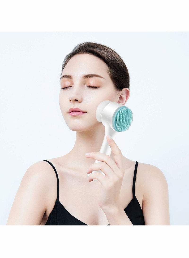 Silicone Double-headed Manual Facial Cleansing Brush Set (2 Pieces)
