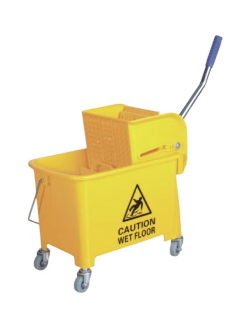 شاهين عربة نظافة صغيرة مزودة بعجلات ودلو سعة 20لتر بالاضافة الى عصارة - Image 1