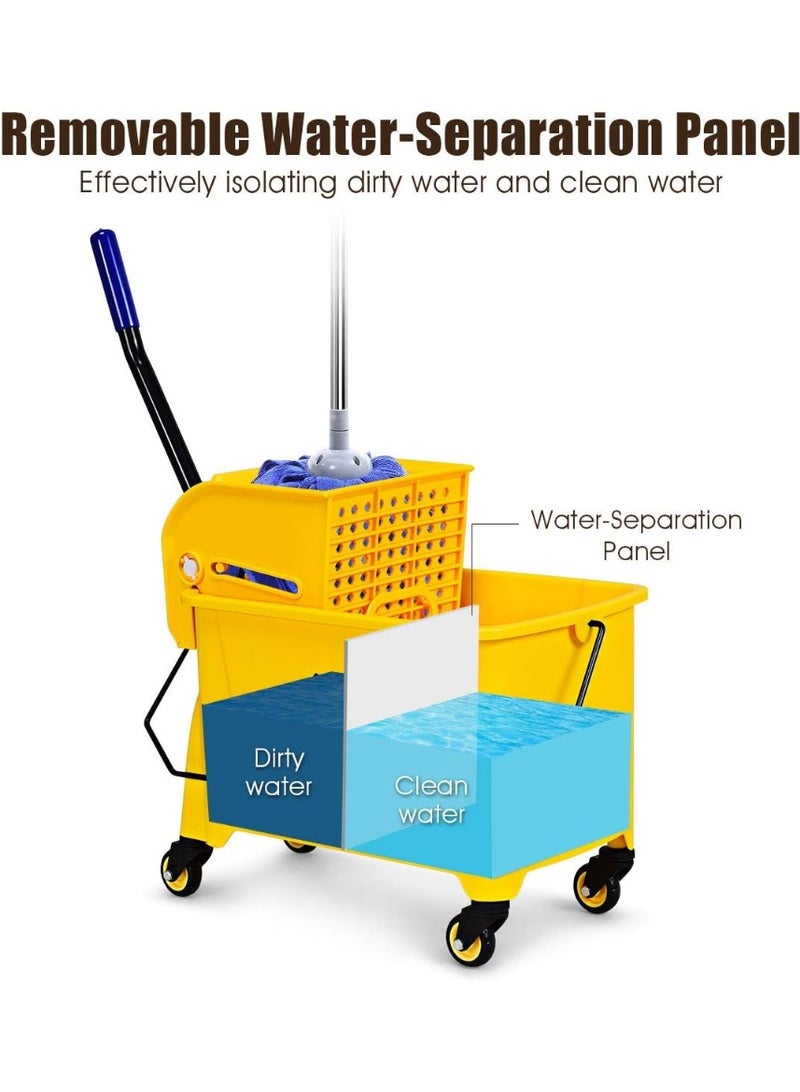 شاهين عربة نظافة صغيرة مزودة بعجلات ودلو سعة 20لتر بالاضافة الى عصارة - Image 2