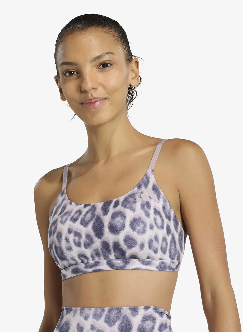 Adidas  Optime Essentials Workout Leopard Light Support Bra for Women | Best Price UAE