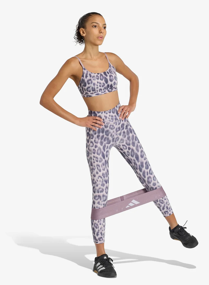 Adidas  Optime Essentials Workout Leopard Light Support Bra for Women | Best Price UAE