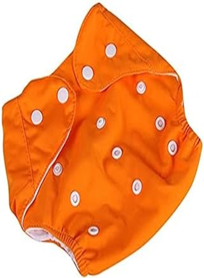 Reusable and Washable Training and Swim Cloth Diapers - Winter and Summer - Adjustable Size, Fits Baby with 2 Cotton (0-25 lbs) (Orange)