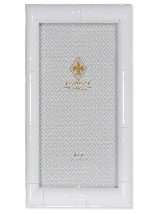 Lawrence Frames White Picture Frame - Bamboo Design - 4x6 - Image 2