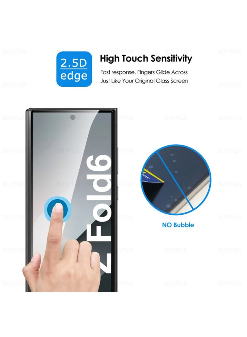 Wtech Samsung Galaxy Z Fold6 5G 2024 Premium E2E Full Glue Full Cover Tempered Glass Screen Protector (MSGECN) -  Clear/Black - Image 2