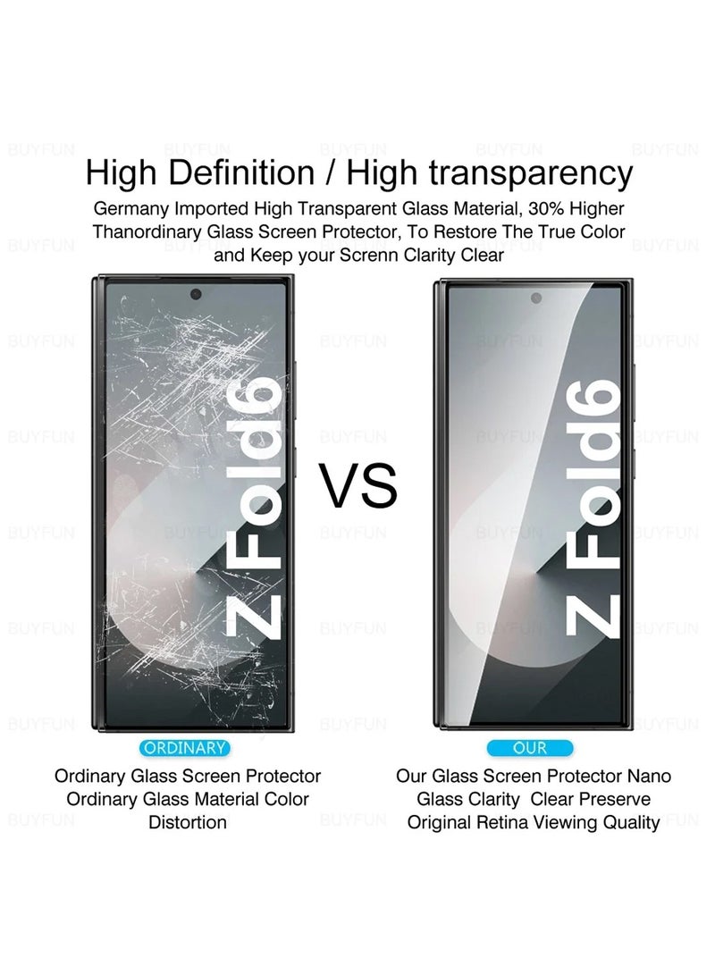 Wtech Samsung Galaxy Z Fold6 5G 2024 Premium E2E Full Glue Full Cover Tempered Glass Screen Protector (MSGECN) -  Clear/Black - Image 3