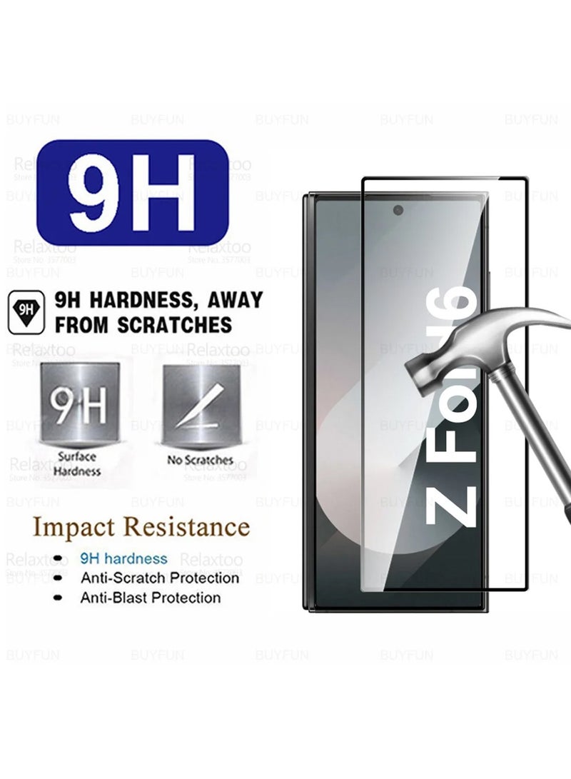 Wtech Samsung Galaxy Z Fold6 5G 2024 Premium E2E Full Glue Full Cover Tempered Glass Screen Protector (MSGECN) -  Clear/Black - Image 4