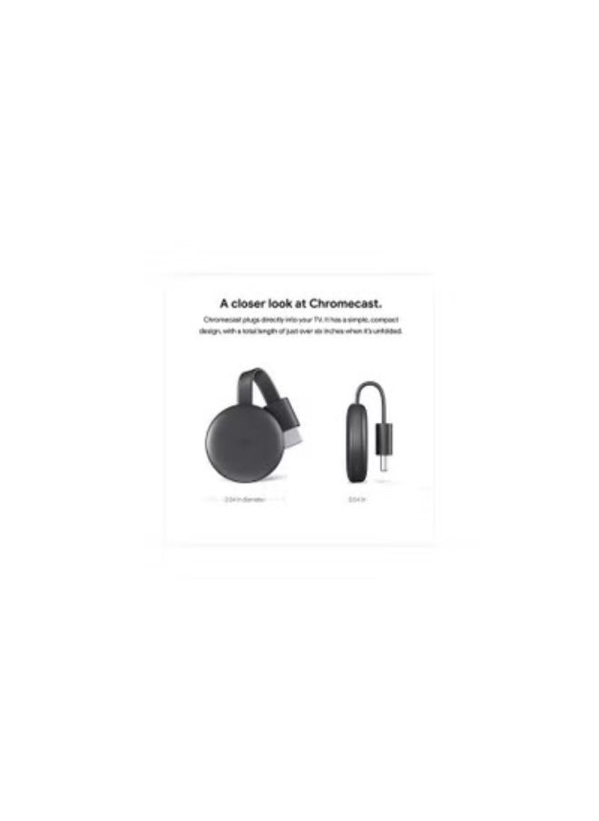 Generic - Chromecast 3 Media Streaming Device GA00439 Charcoal - Image 1