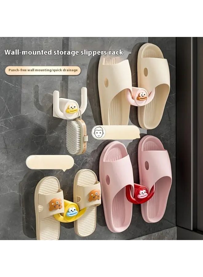 White Wall Mounted Slipper Hook No Drilling Required Easy Install For Bathroom Bedroom - Image 3