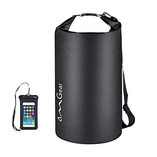 OMGear Waterproof Dry Bag Backpack Waterproof Phone Pouch 40L/30L/20L/10L/5L Floating Dry Sack for Kayaking Boating Sailing Canoeing Rafting Hiking Camping Outdoors Activities (black, 20L) - Image 1