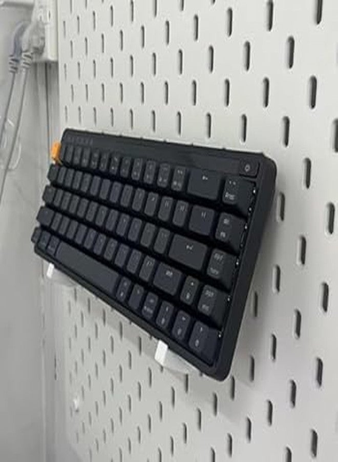 Pegboard Keyboard Holder Clips SKADIS Compatible – (for 4 Keyboards) 3D Printed Plastic Hooks - Image 2