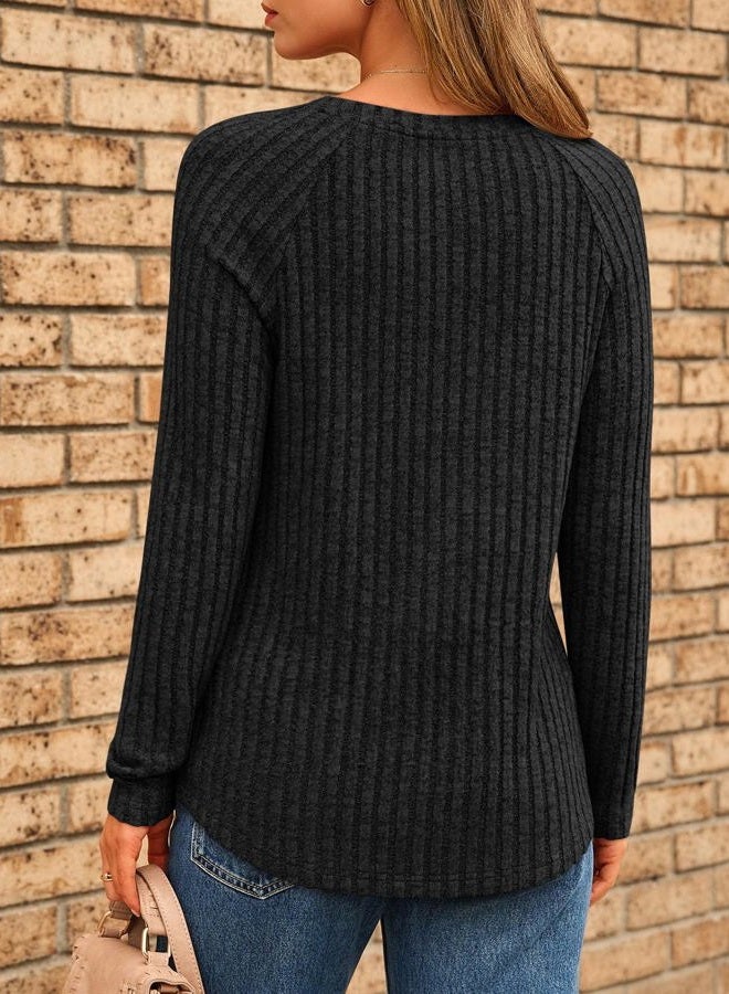 AUTOMET Womens Long Sleeve Shirts Fall Fashion Tops Blouses Dressy Sweaters Tunic Winter Clothes Casual Outfits, Black, XS - Image 4