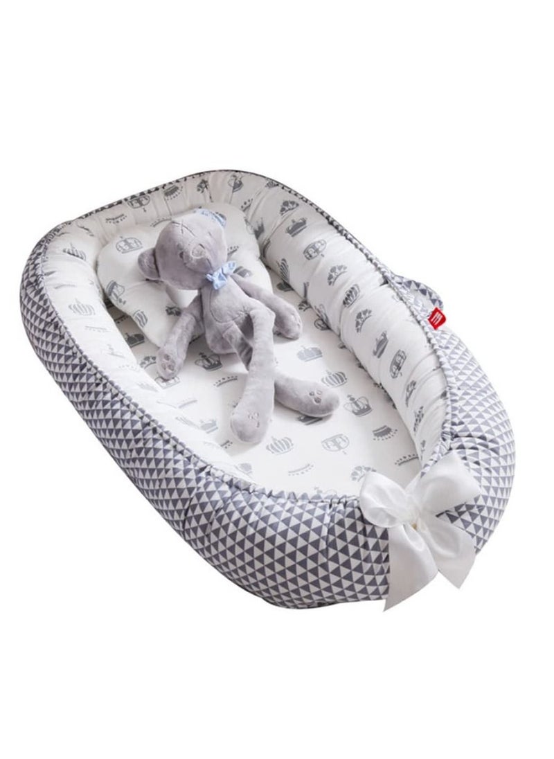 MIXDE - Foldable, Removable And Washable, 100% Cotton Portable Pressure Protection Crib Lounger Sleeping Baby Nest - Image 1