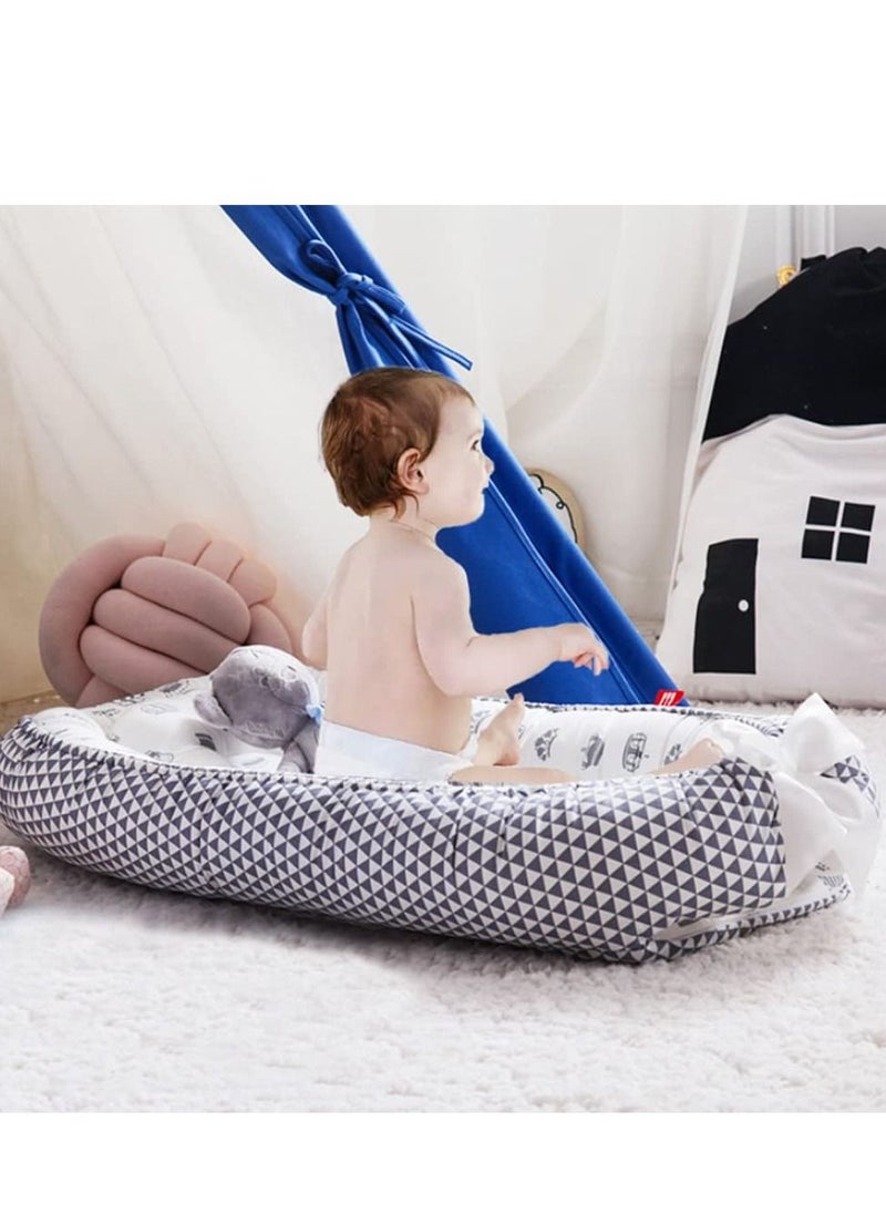 MIXDE - Foldable, Removable And Washable, 100% Cotton Portable Pressure Protection Crib Lounger Sleeping Baby Nest - Image 1