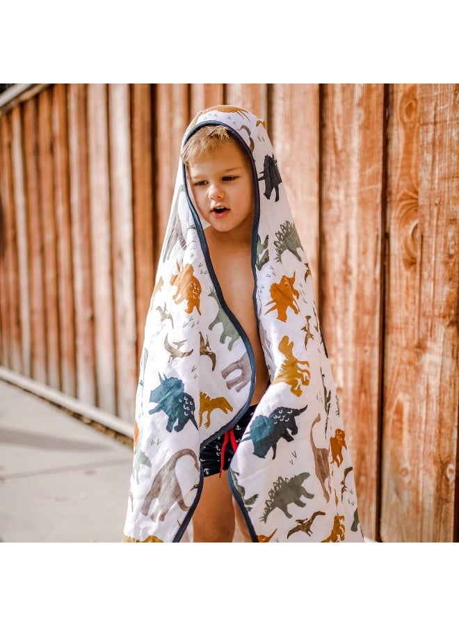 ليتل يونيكورن Little Unicorn Cotton Hooded Towel Big Kid (Dino Friends) - Image 5